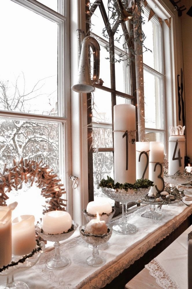 Decorate the Windows for Christmas with candles