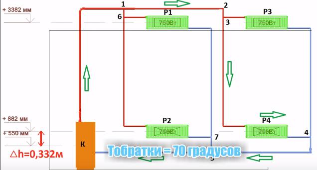 схема для двух этажей