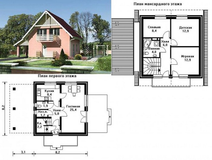 фото домов с мансардой