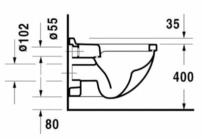 На схеме указаны обычные размеры и оптимально расстояние поверхности унитаза от пола.