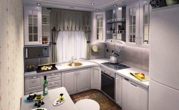 Фото дизайна небольшой кухни с окном в уютном стиле прованс 