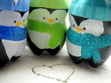 пингвины из пластиковых бутылок 1