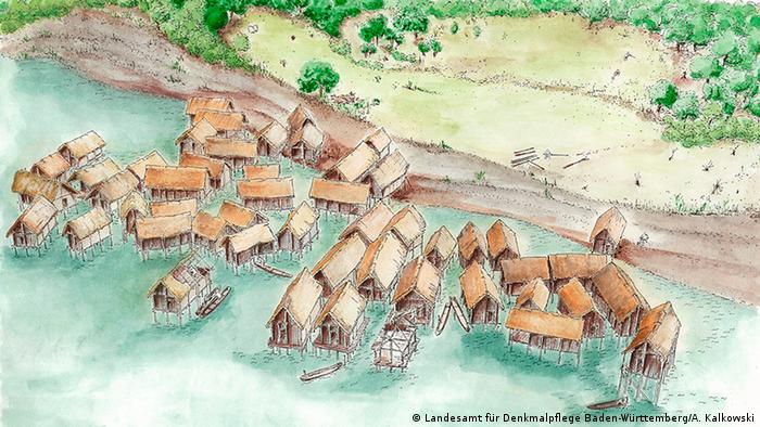 Реконструкция свайного поселения в районе Хорнштада на Боденском озере