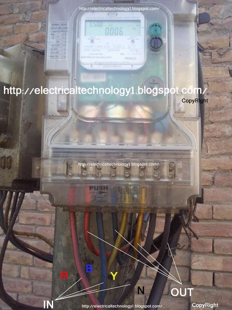 how to wire a 3-phase kwh meter?