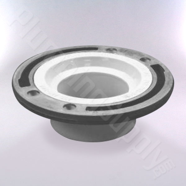 Toilet flange with aluminum, non-corrosive, ring
