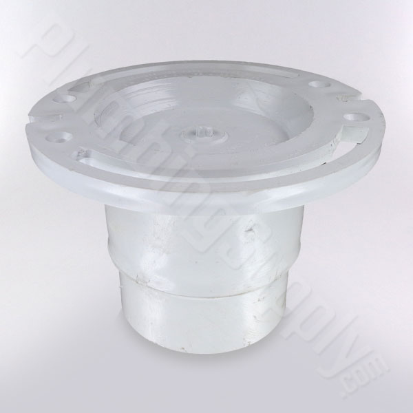 PVC toilet flange with adjustable threaded bushing